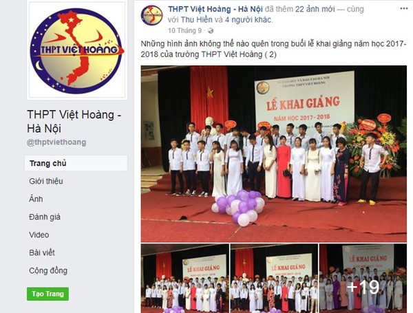 Đội bóng trường THPT Việt Hoàng tham gia Giải bóng đá học sinh THPT Hà Nội – Báo An ninh Thủ đô.