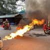 Cứu 3 người mắc kẹt trong đám cháy giả định xảy ra ở khu dân cư