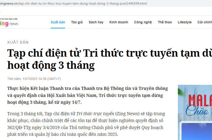 Zing cong thong 2025 tin dien tu