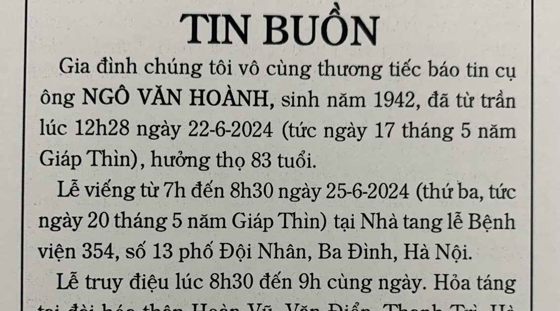 TIN BUỒN | Báo điện tử An ninh Thủ đô