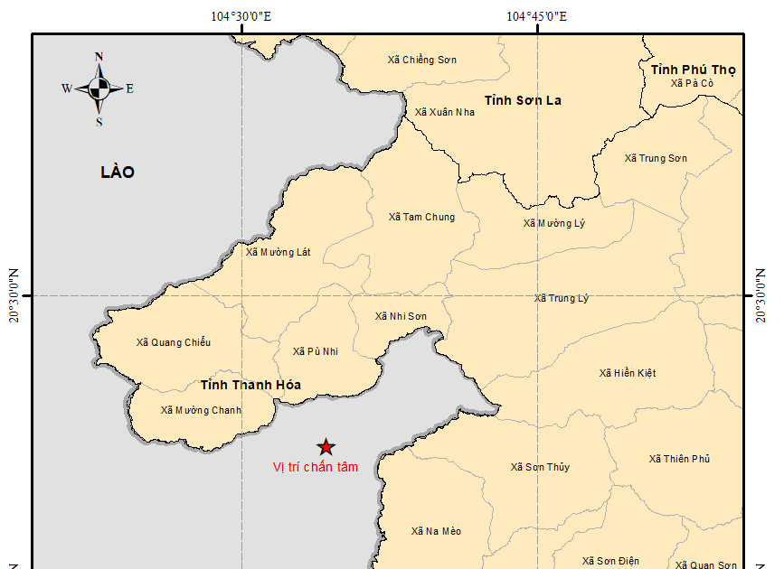 Động đất 4,8 richter gần biên giới Việt -Lào, nhiều chung cư Hà Nội rung lắc nhẹ