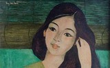 Thiếu nữ đẹp mơ màng trong tranh Ngô Minh Cầu