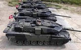 Một xe tăng Leopard 2A6 đương đầu cùng lúc hai chiếc T-80 