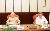 Hình ảnh Tổng Bí thư Nguyễn Phú Trọng chủ trì cuộc họp lãnh đạo chủ chốt