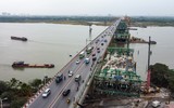 Công trường cầu Vĩnh Tuy giai đoạn 2 những ngày cuối năm 2022 