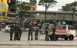Cận cảnh chốt chặn khu vực cách ly phòng dịch Covid-19 tại Bệnh viện Bạch Mai
