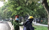 Hình ảnh những chốt trực chống tập trung đông người, phòng dịch bệnh quanh hồ Giảng Võ