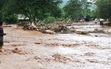 Công an các huyện Mường Lát, Quan Hóa giúp nhân dân khắc phục hậu quả mưa lũ