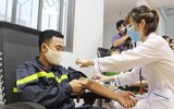 Ngời sắc đỏ chiến sỹ công an hiến máu tình nguyện vì cộng đồng