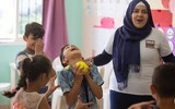 [Ảnh] Niềm vui được đi học trở lại của trẻ tị nạn Syria