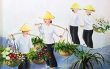Tái hiện làng hoa Ngọc Hà qua tranh bích họa