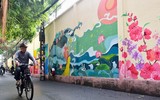 Tái hiện làng hoa Ngọc Hà qua tranh bích họa