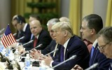 Hình ảnh lễ đón chính thức Tổng thống Mỹ Donald Trump tại Phủ Chủ tịch