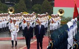 Hình ảnh lễ đón chính thức Tổng thống Mỹ Donald Trump tại Phủ Chủ tịch