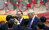 Hình ảnh lễ đón chính thức Tổng thống Mỹ Donald Trump tại Phủ Chủ tịch