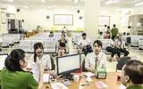 [Ảnh] Nữ Công an Thủ đô vui tươi, tình nguyện phục vụ nhân dân trong Chủ Nhật