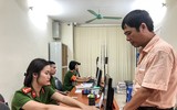 [Ảnh] Nữ Công an Thủ đô vui tươi, tình nguyện phục vụ nhân dân trong Chủ Nhật