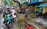 [ẢNH] Trời mưa, tiểu thương vứt bỏ đào quất, đường phố ngập xác hoa...