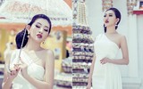 Hoa hậu Huỳnh Thúy Anh khoe vẻ đẹp quyền quý ở xứ sở chùa vàng