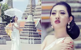 Hoa hậu Huỳnh Thúy Anh khoe vẻ đẹp quyền quý ở xứ sở chùa vàng