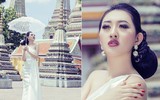 Hoa hậu Huỳnh Thúy Anh khoe vẻ đẹp quyền quý ở xứ sở chùa vàng