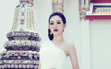 Hoa hậu Huỳnh Thúy Anh khoe vẻ đẹp quyền quý ở xứ sở chùa vàng