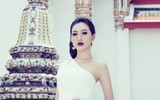 Hoa hậu Huỳnh Thúy Anh khoe vẻ đẹp quyền quý ở xứ sở chùa vàng