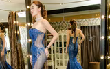 Huyền My xinh lung linh đi thử trang phục dạ hội thi Miss Grand International