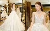 Huyền My xinh lung linh đi thử trang phục dạ hội thi Miss Grand International