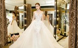 Huyền My xinh lung linh đi thử trang phục dạ hội thi Miss Grand International
