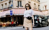 Hoa hậu Kỳ Duyên sành điệu trên đường phố Paris