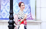 Hoa hậu Dương Kim Ánh trẻ trung xuống phố mùa thu