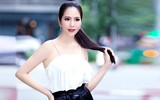 Hoa hậu Dương Kim Ánh trẻ trung xuống phố mùa thu