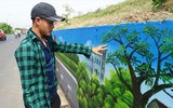Con đường bích họa ở ngoại thành Hà Nội