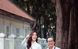 Hoa hậu Khánh Vân duyên dáng trong tà áo dài dạo phố ngày cận Tết