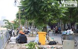 Hà Nội: Nắng nóng, rác thải sinh hoạt đổ đống bốc mùi trên đường Vũ Tông Phan 