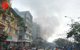 Cận cảnh hiện trường vụ cháy chợ Quang, xã Thanh Liệt, huyện Thanh Trì
