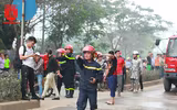 Cận cảnh hiện trường vụ cháy chợ Quang, xã Thanh Liệt, huyện Thanh Trì