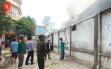 Cận cảnh hiện trường vụ cháy chợ Quang, xã Thanh Liệt, huyện Thanh Trì