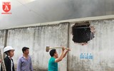 Cận cảnh hiện trường vụ cháy chợ Quang, xã Thanh Liệt, huyện Thanh Trì