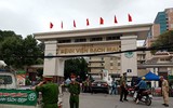 [Ảnh] Lực lượng Công an chốt chặn, kiểm soát chặt chẽ Bệnh viện Bạch Mai phòng dịch Covid-19