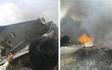 Cận cảnh tiêm kích cánh cụp cánh xòe MiG-23 của Ấn Độ vừa bị rơi cháy rụi