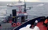 [ẢNH] Chiến hạm Nga, Ukraine đối đầu tại Crimea, súng đã nổ, nguy cơ chiến tranh