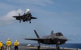 [ẢNH] Siêu tàu đổ bộ cùng F-35B của Mỹ rầm rập tập trận tại cửa ngõ biển Đông