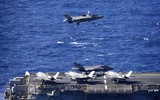 [ẢNH] Siêu tàu đổ bộ cùng F-35B của Mỹ rầm rập tập trận tại cửa ngõ biển Đông