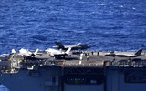 [ẢNH] Siêu tàu đổ bộ cùng F-35B của Mỹ rầm rập tập trận tại cửa ngõ biển Đông