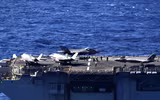 [ẢNH] Siêu tàu đổ bộ cùng F-35B của Mỹ rầm rập tập trận tại cửa ngõ biển Đông