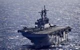 [ẢNH] Siêu tàu đổ bộ cùng F-35B của Mỹ rầm rập tập trận tại cửa ngõ biển Đông