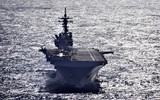 [ẢNH] Siêu tàu đổ bộ cùng F-35B của Mỹ rầm rập tập trận tại cửa ngõ biển Đông