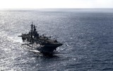 [ẢNH] Siêu tàu đổ bộ cùng F-35B của Mỹ rầm rập tập trận tại cửa ngõ biển Đông